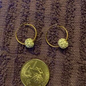 Gold & crystal hoops